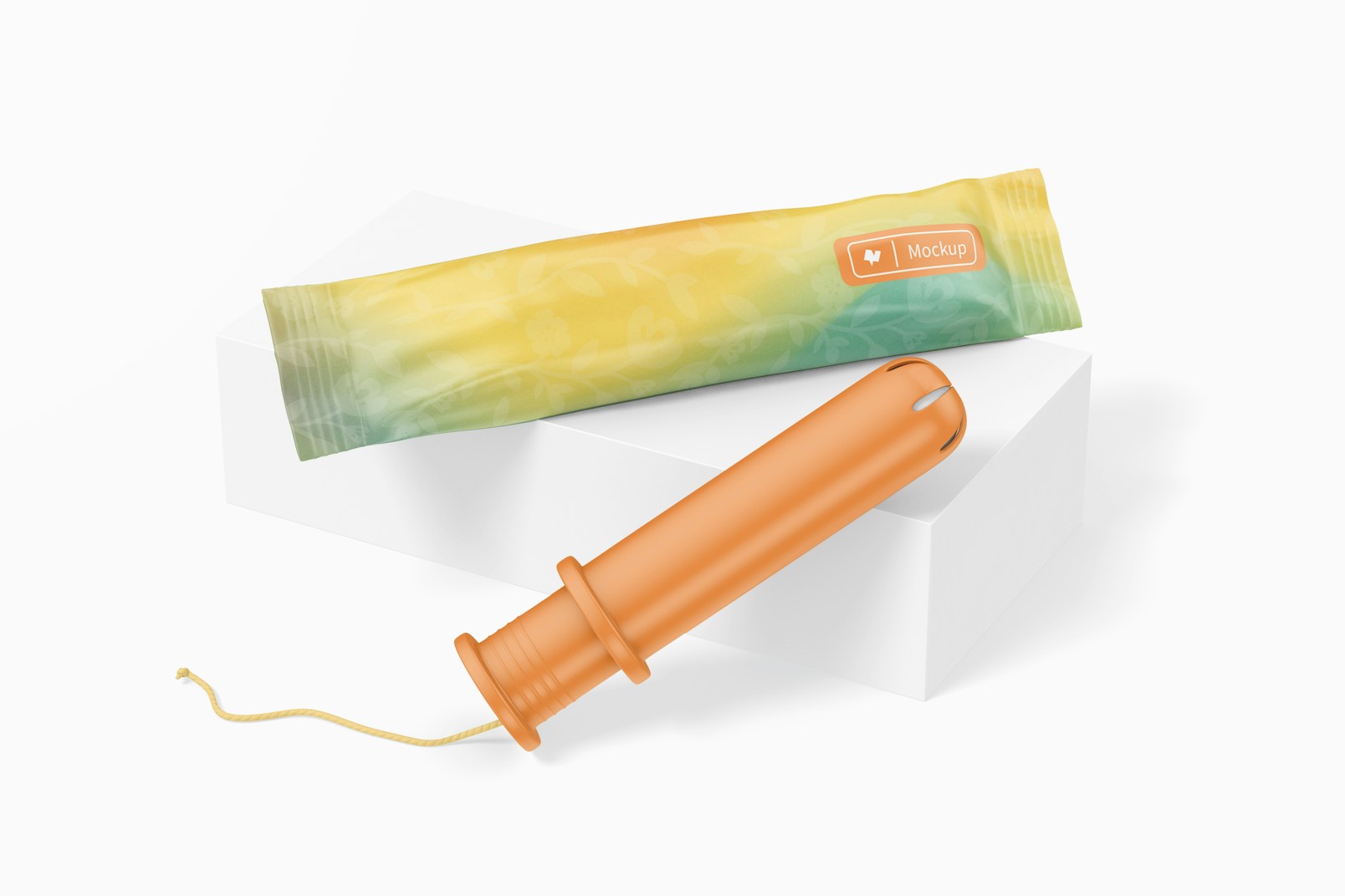 Tampon with Applicator Mockup, Leaned