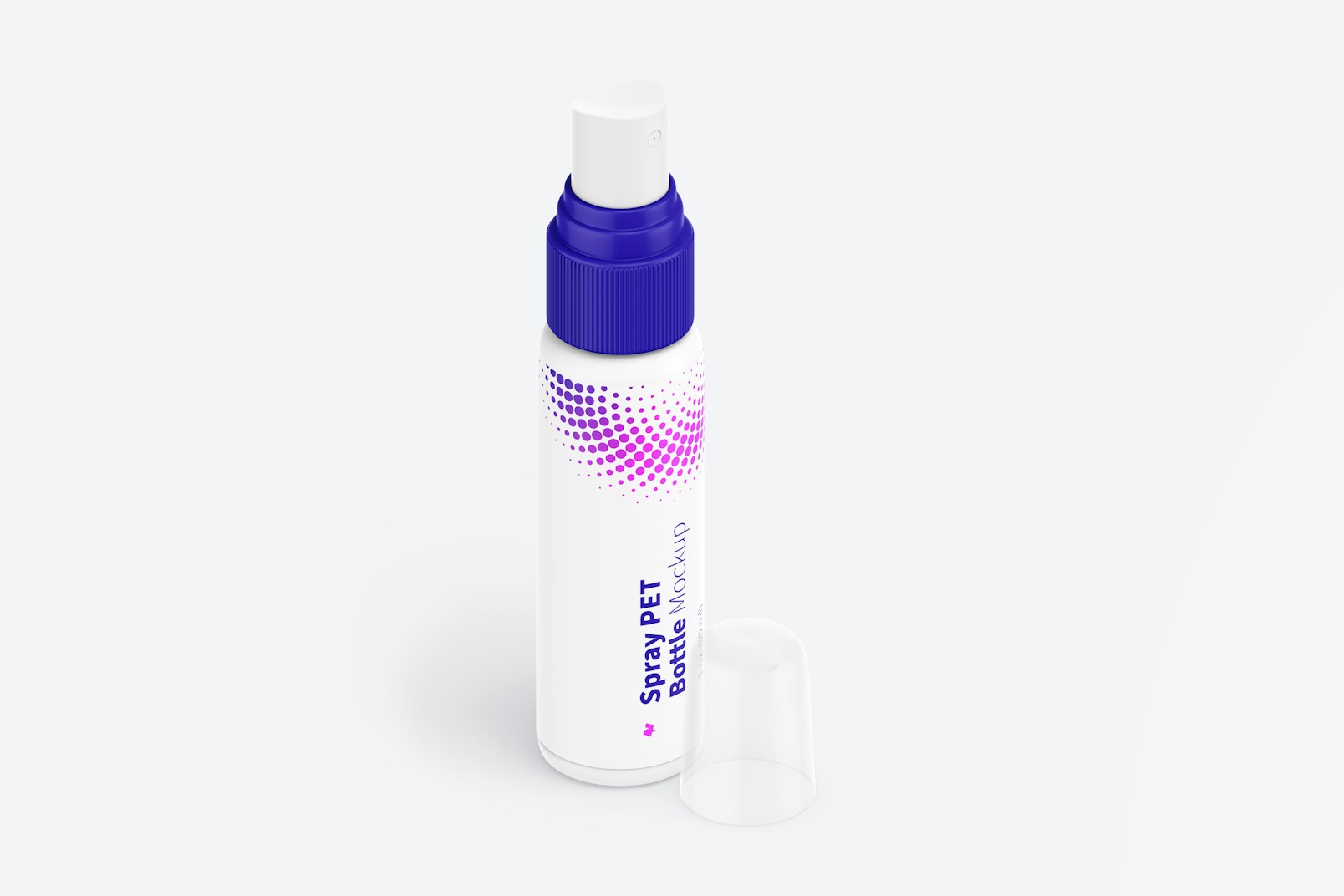 Maqueta de Botella de Spray PET de 1 oz, Vista Isométrica Abierta