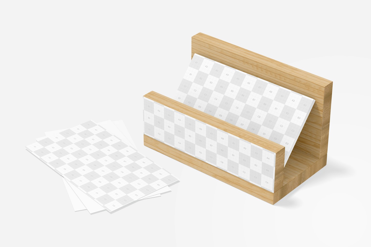 Bamboo Business Card Holder Mockup, Right View