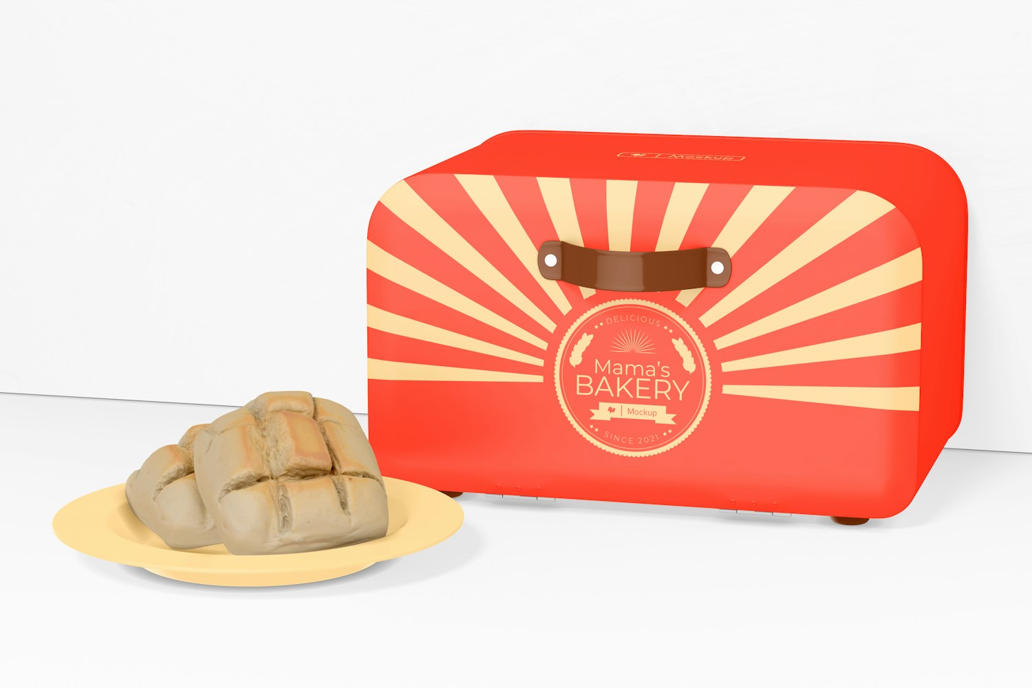 Retro Style Bread Box Mockup