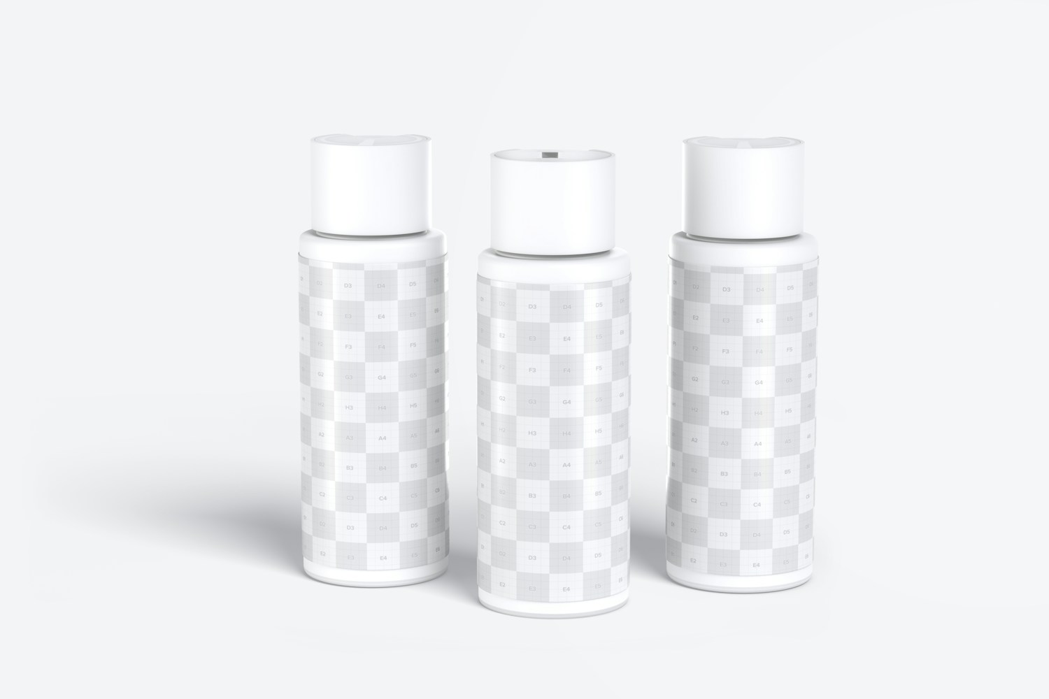 22ml Plastic Bottles With Disc Top Cap Mockup 22ml Plastic Bottles With Disc Top Cap Mockup