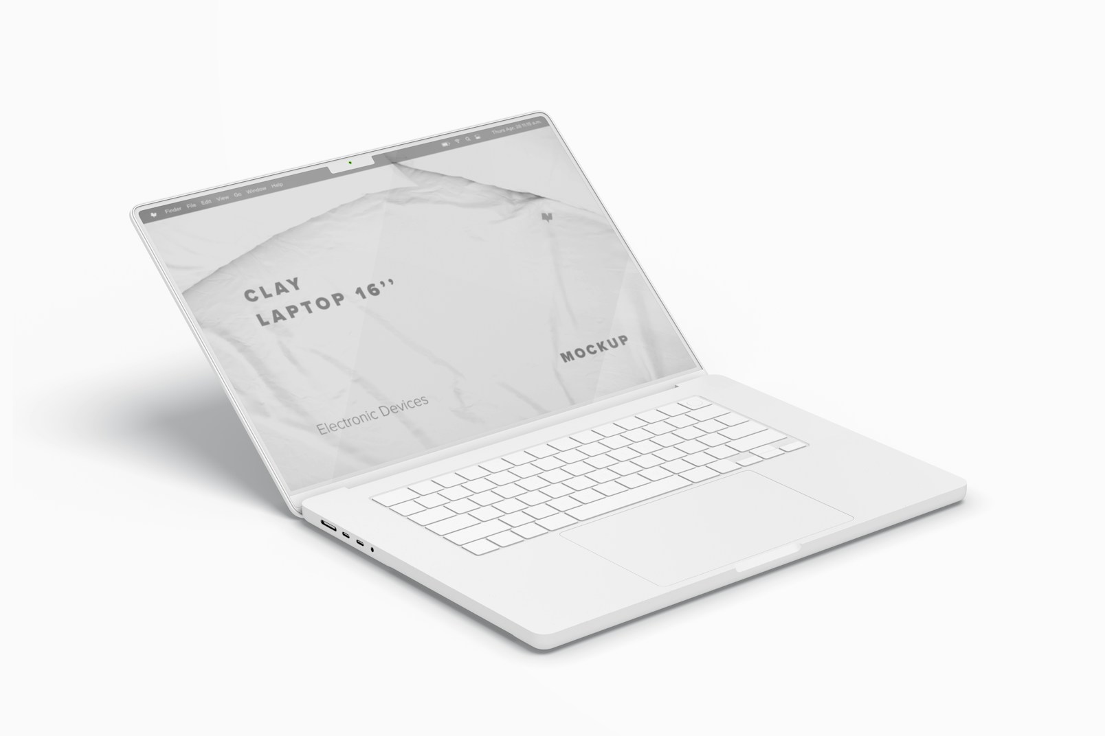 Clay MacBook Pro Mockup, High Angle View