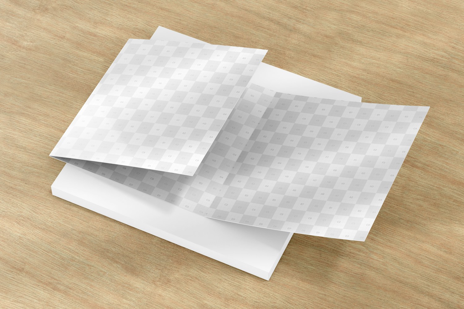 Square Tri-Fold Brochure Mockup, Top View