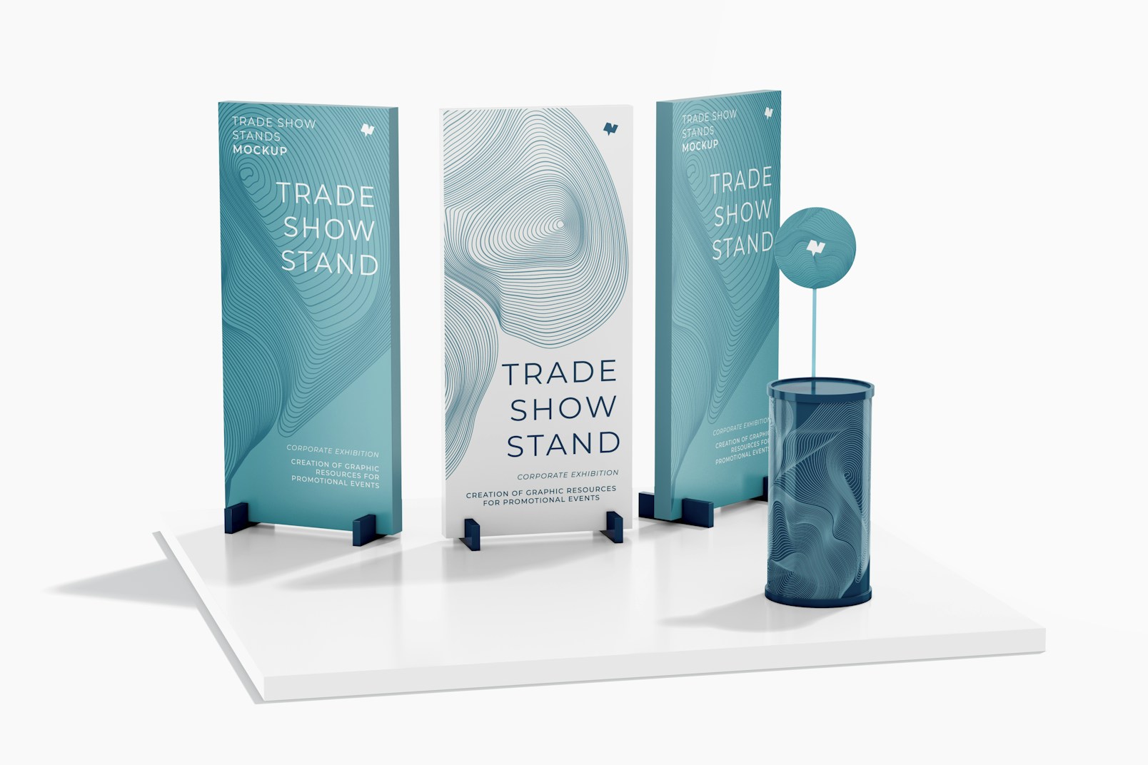 Trade Show Stand Mockup, on Surface