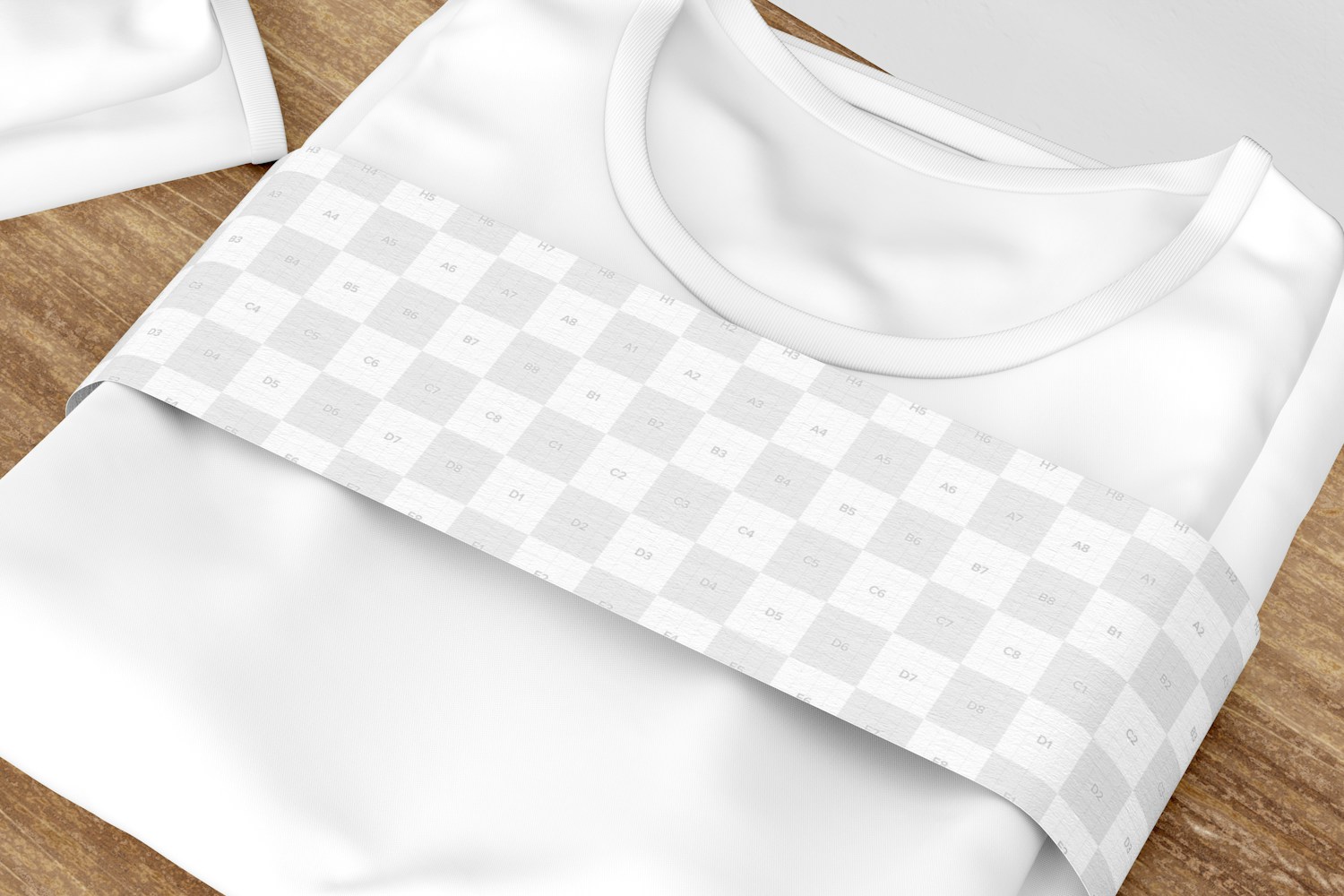 T Shirt with Label Mockup, Top View