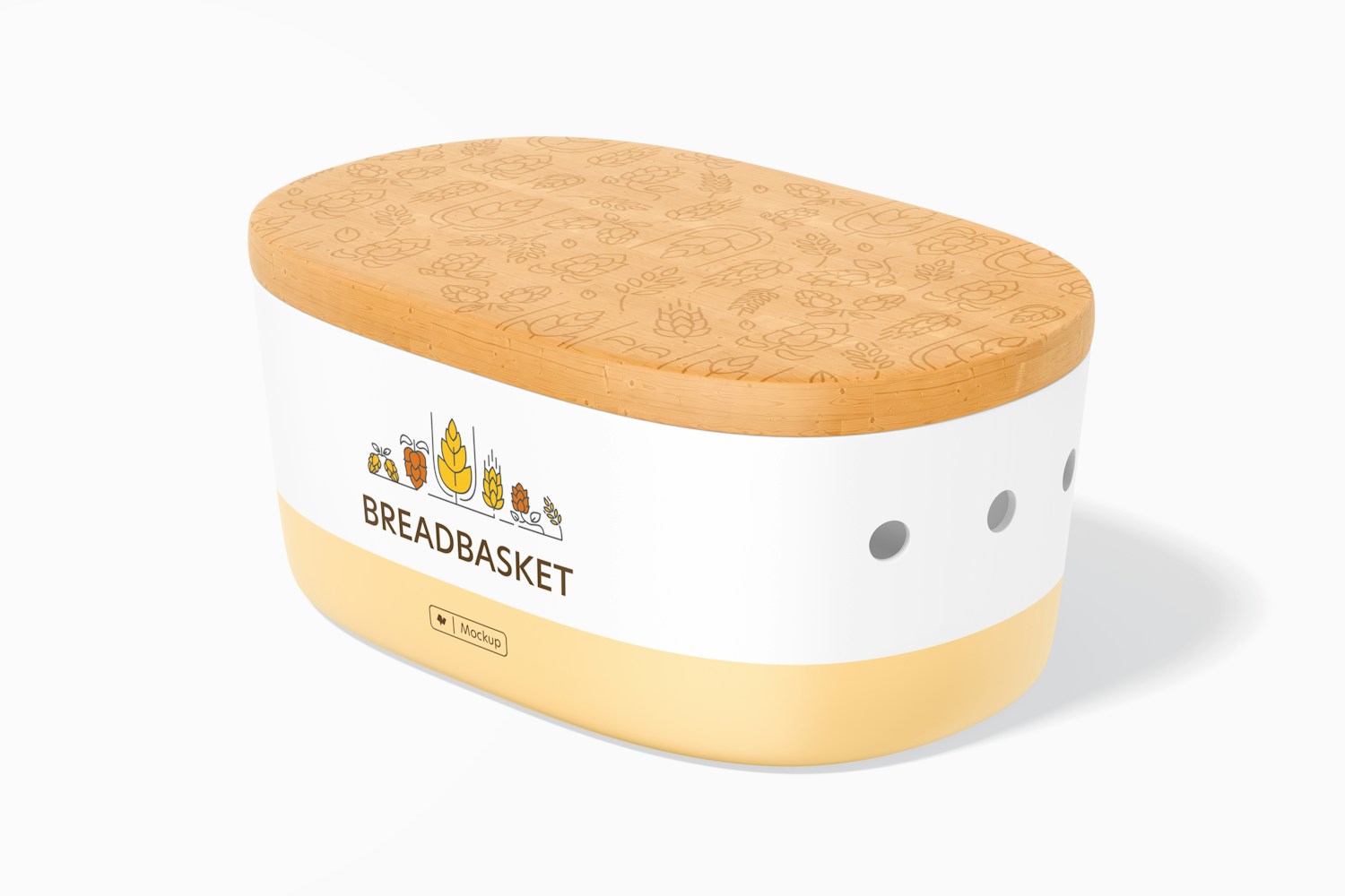 Breadbasket Mockup, Side View Breadbasket Mockup, Side View
