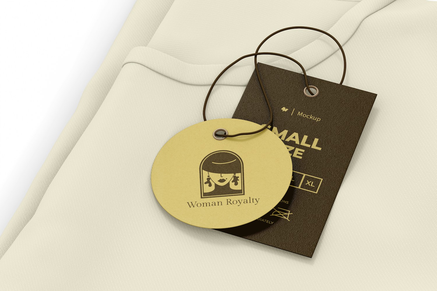 Luxury Clothing Tag Mockup, Perspective View