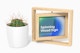Spinning Wood Frame Sign with Pot Plant Mockup