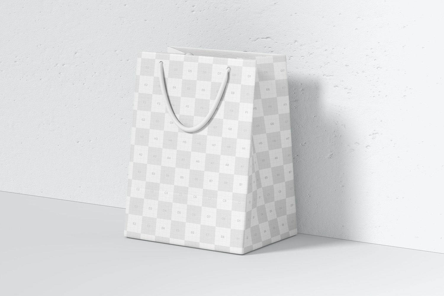 Small Paper Gift Bag With Rope Handle Mockup, Perspective