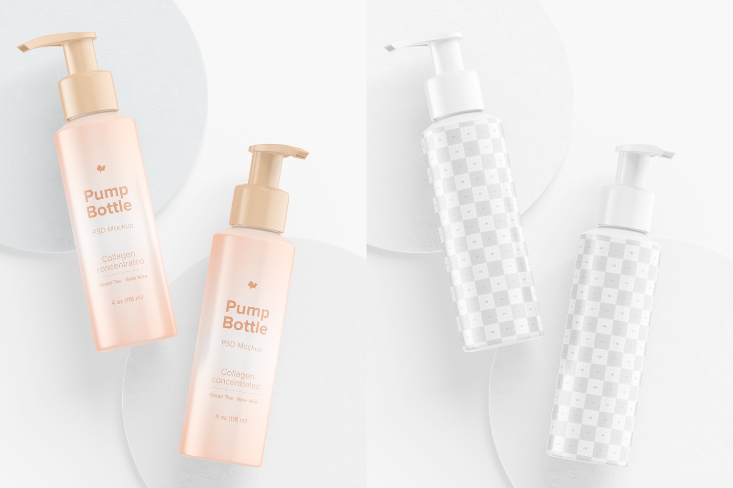 4 oz Pump Bottles Mockup 4 oz Pump Bottles Mockup