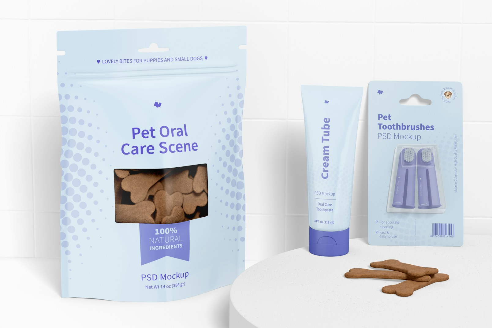 Pet Oral Care Scene Mockup 02