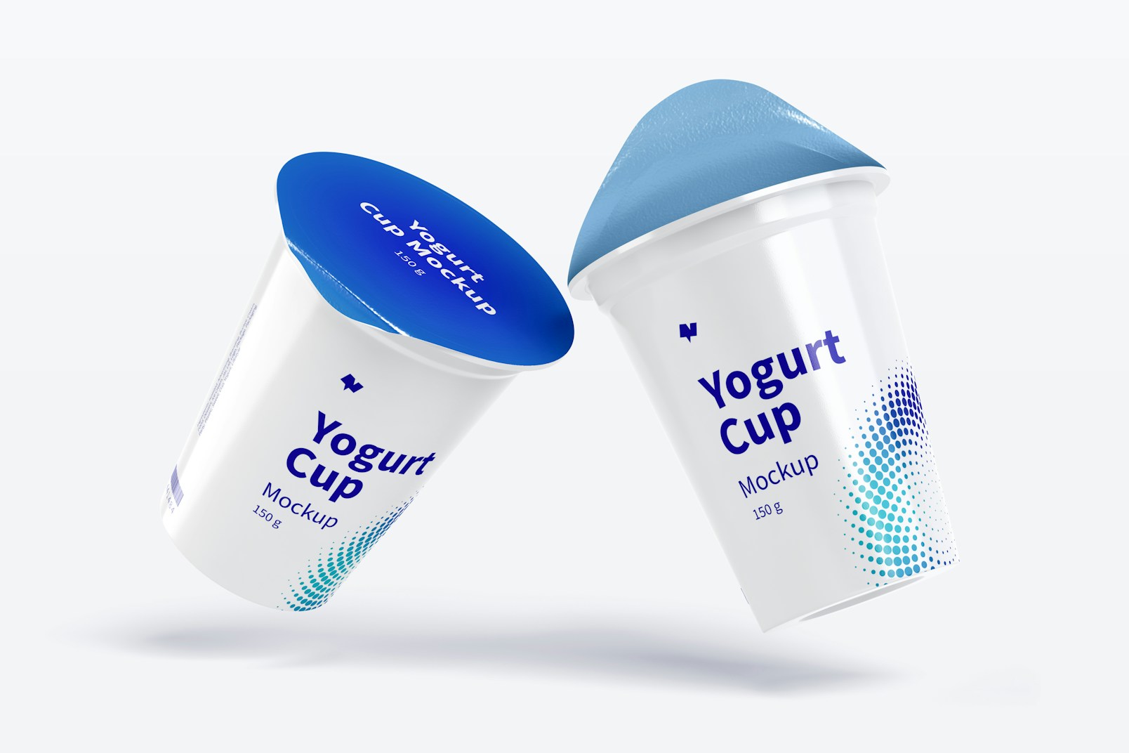 150 g Yogurt Cups Mockup, Falling