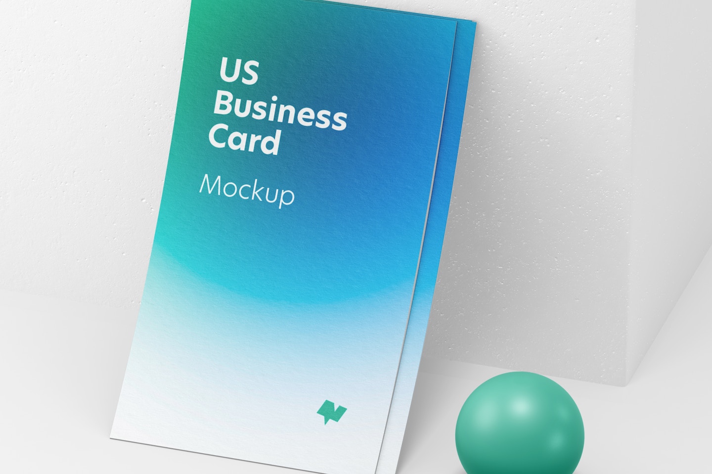 US Portrait Business Cards Set Mockup