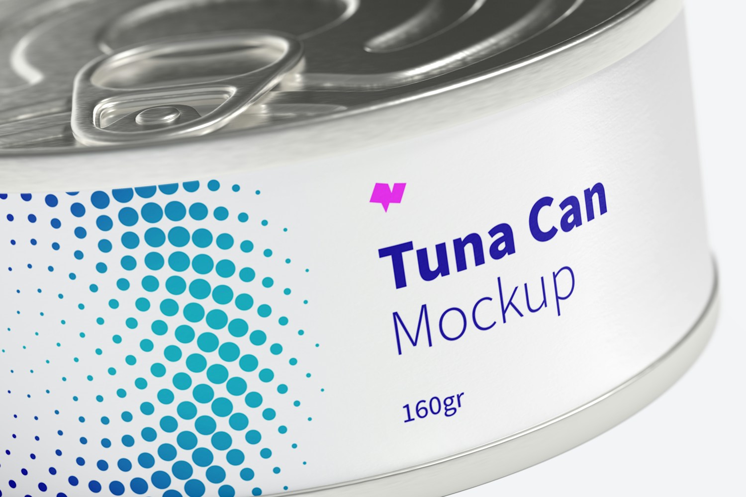 160gr Tuna Can Mockup, Close Up