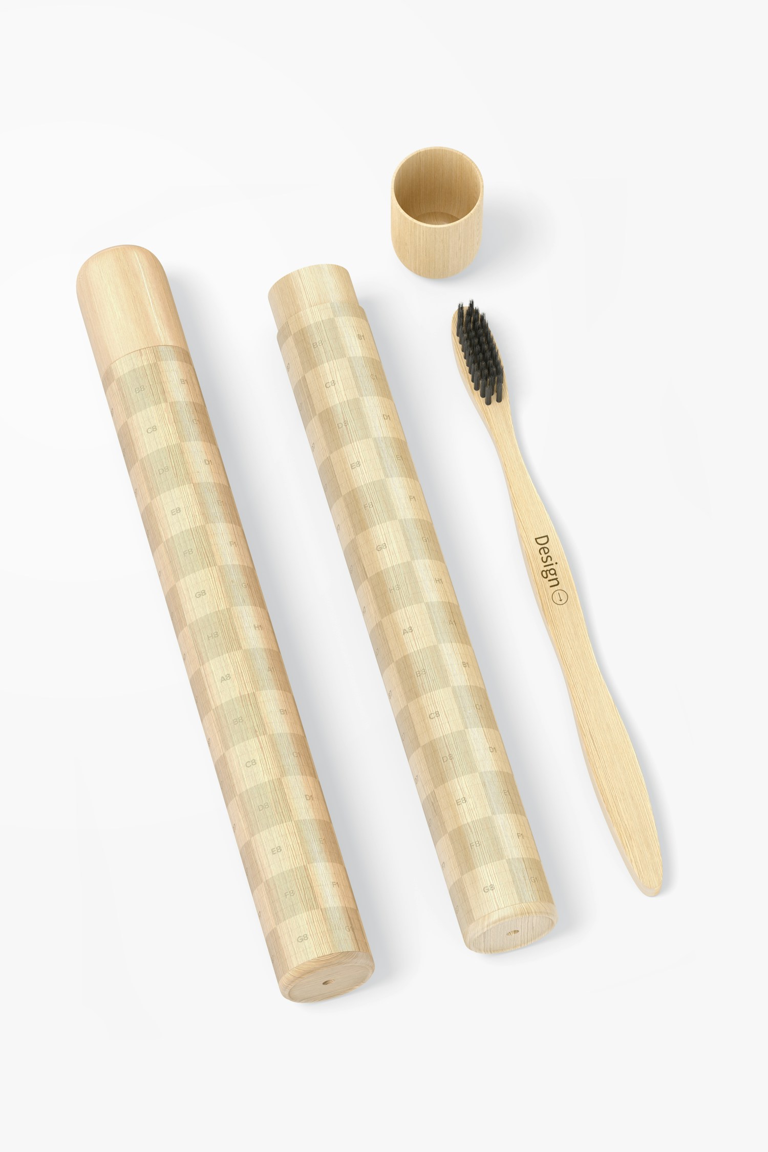 Toothbrush Cases Mockup, Perspective View