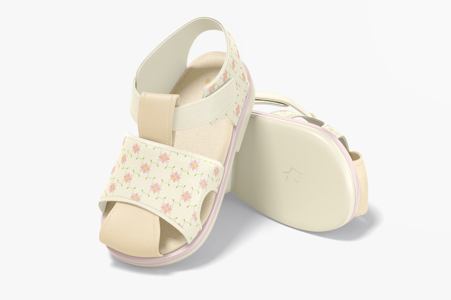 Baby Shoes Mockup, Leaned