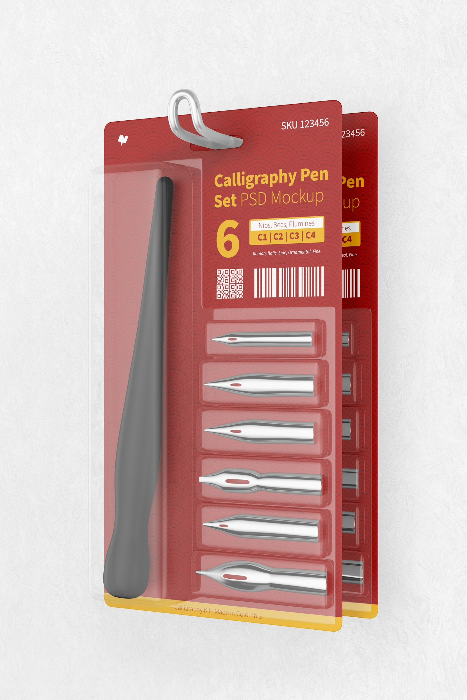 Calligraphy Pen Set Mockup, Hanging Calligraphy Pen Set Mockup, Hanging