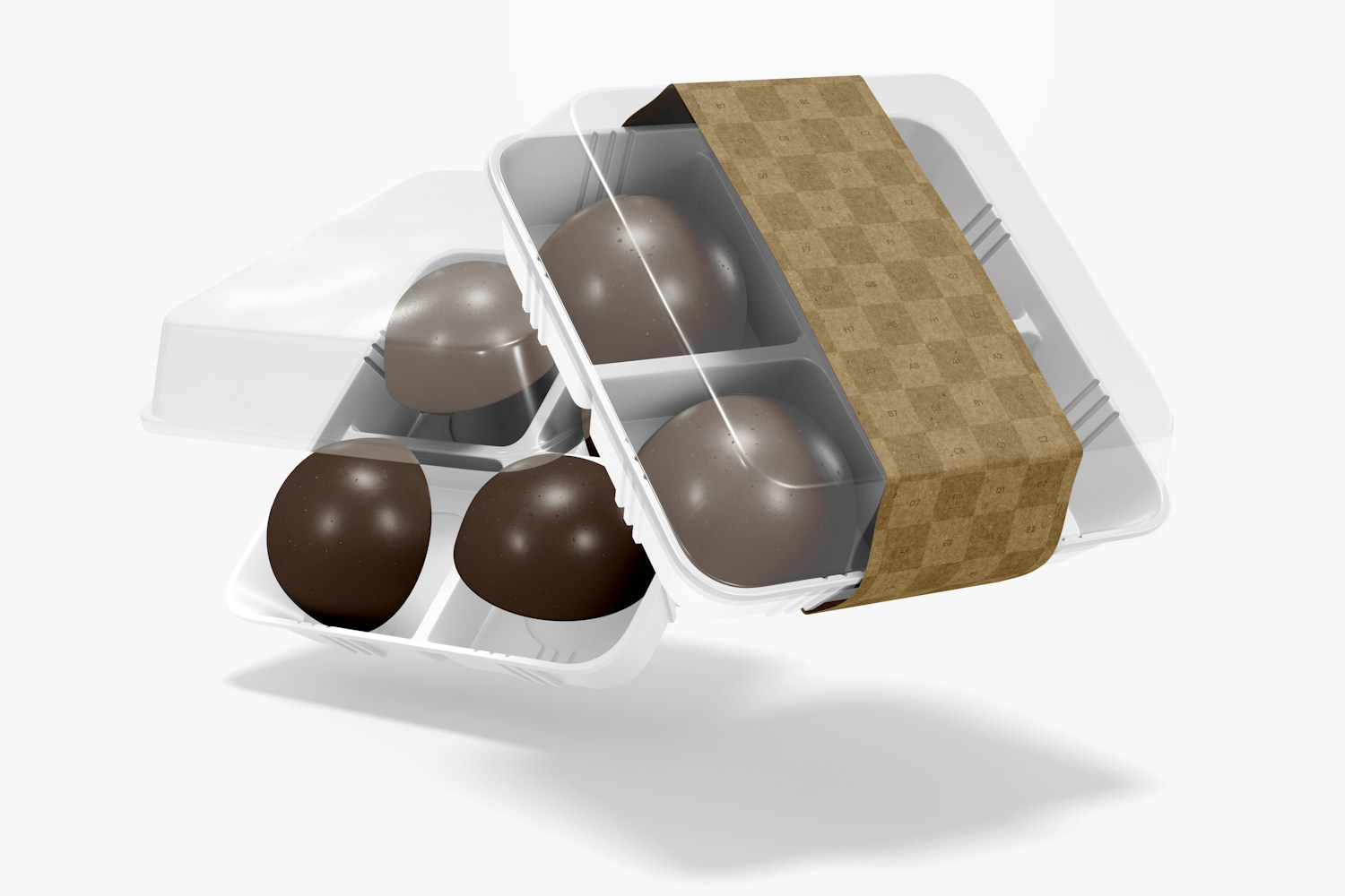 Four Chocolate Boxes Mockup, Falling Four Chocolate Boxes Mockup, Falling