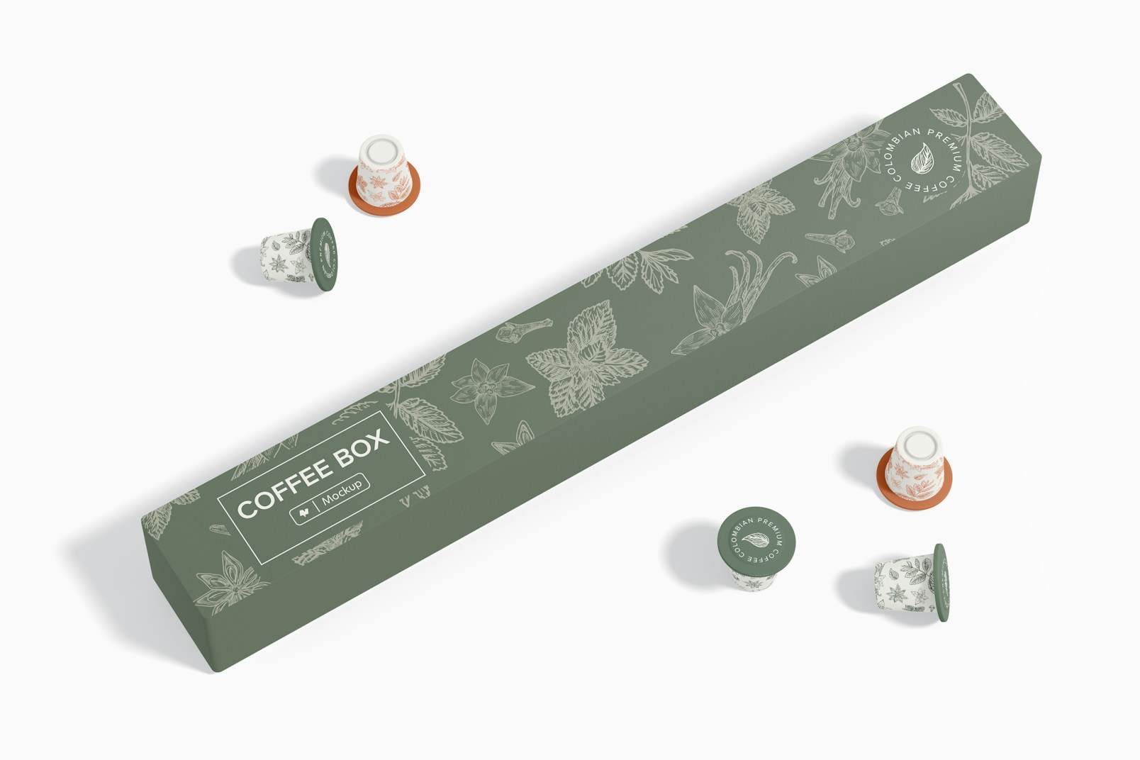 Compostable Coffee Capsule Mockup, Perspective