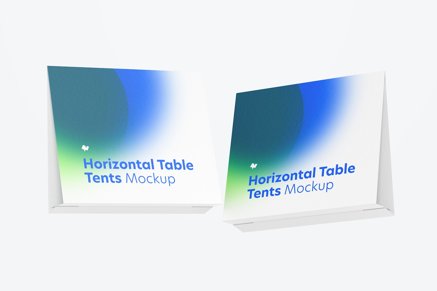 Horizontal Table Tent Cards Mockup, Floating