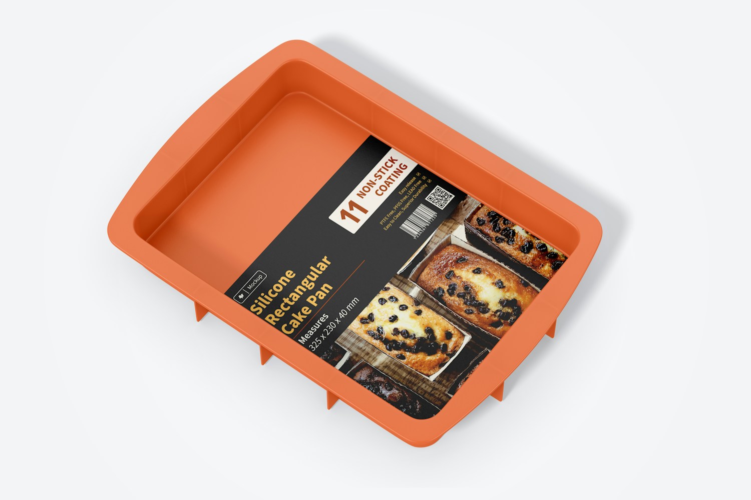 Silicone Rectangular Cake Pan Mockup Silicone Rectangular Cake Pan Mockup