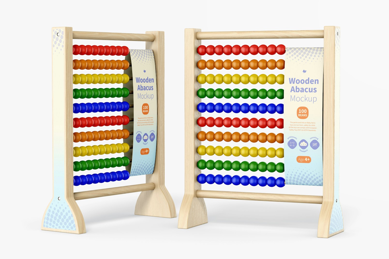 Wooden Abacus Mockup, Perspective