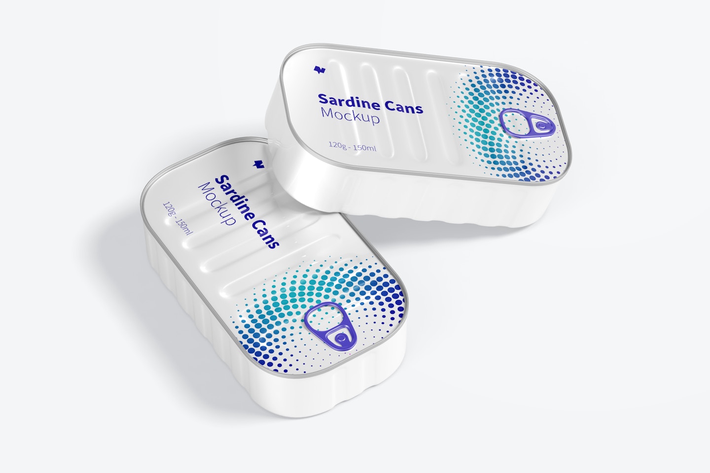 120g Sardine Cans Mockup, Top View