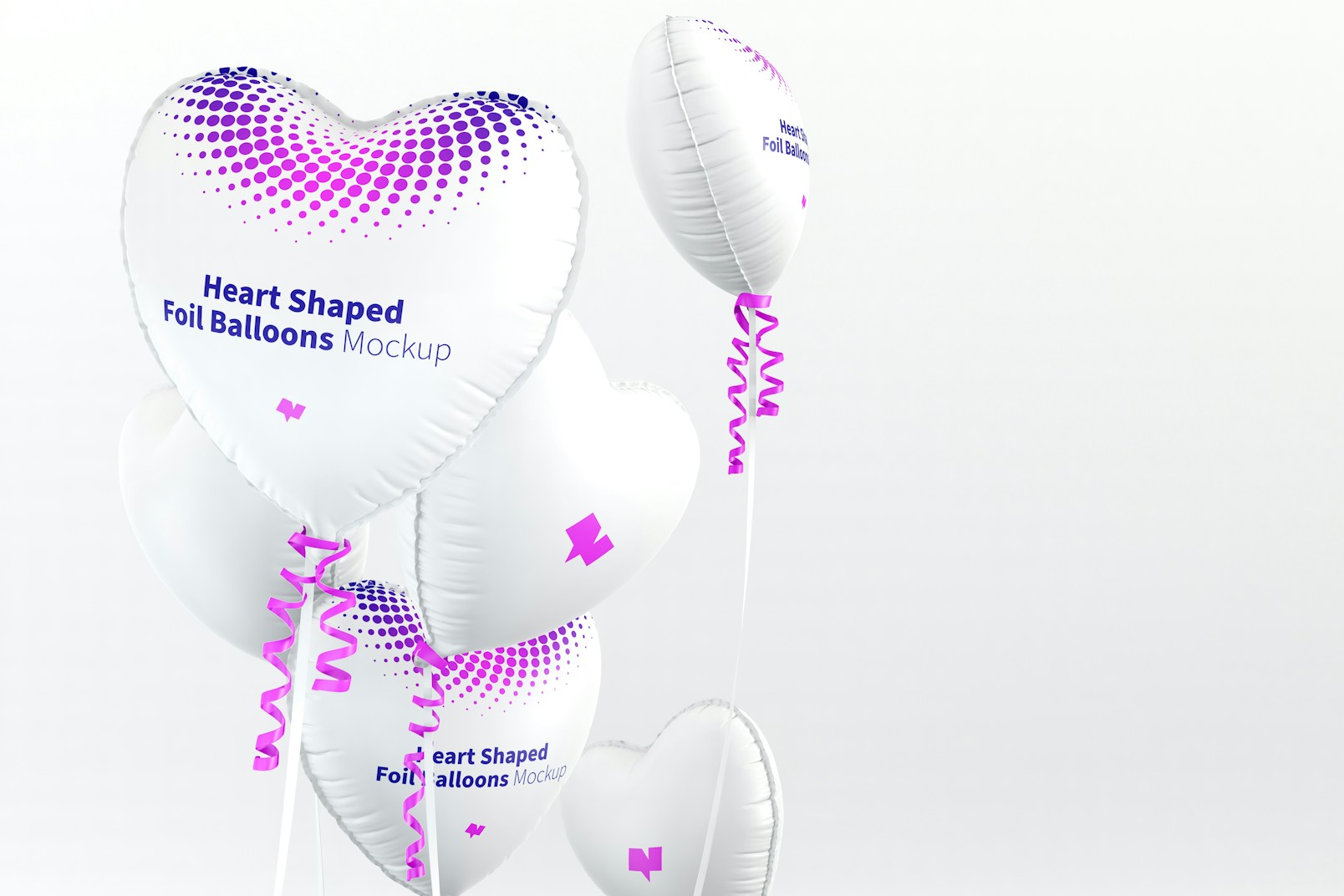 Heart Shaped Foil Balloons Mockup