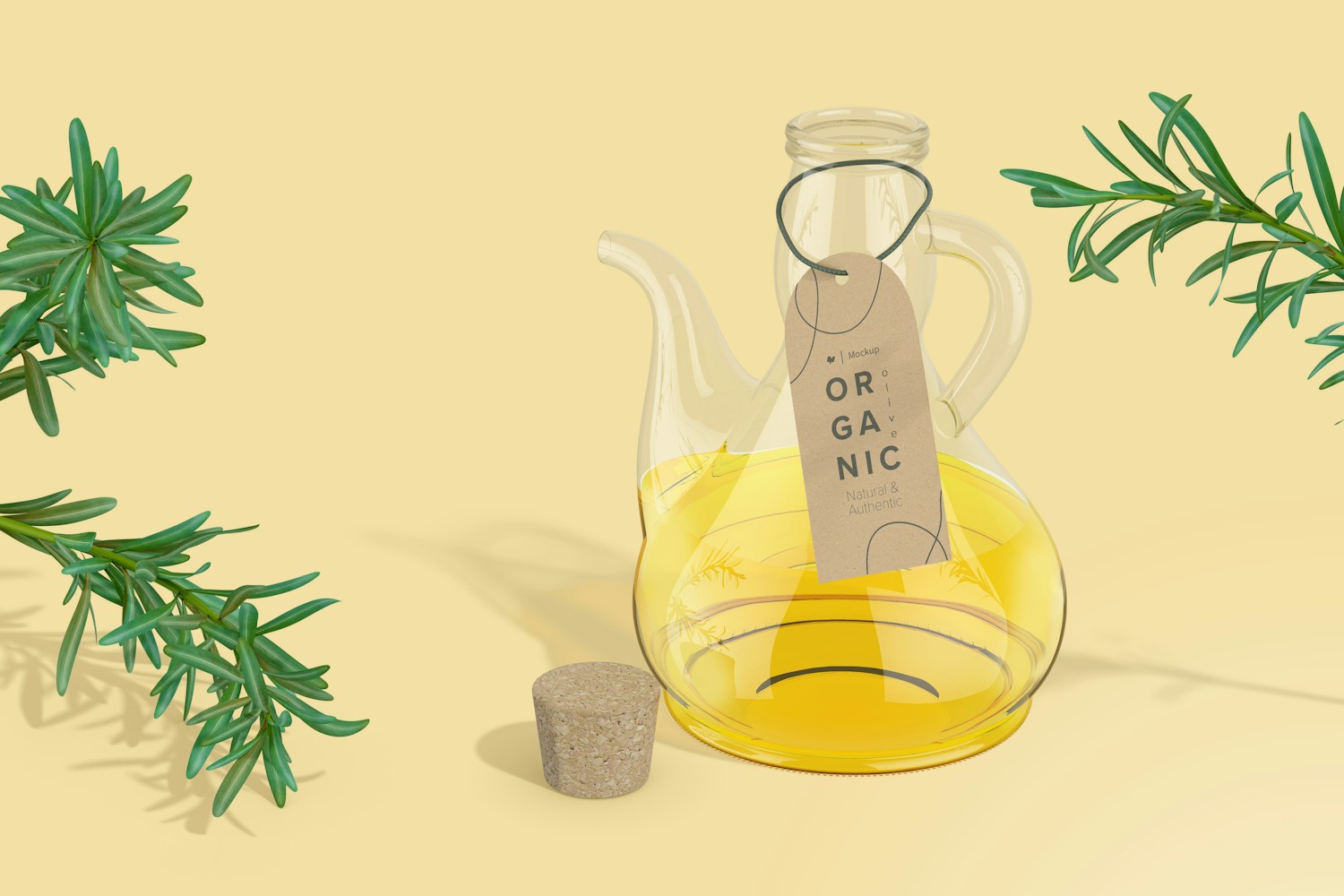 Irregular Olive Oil Bottle Mockup