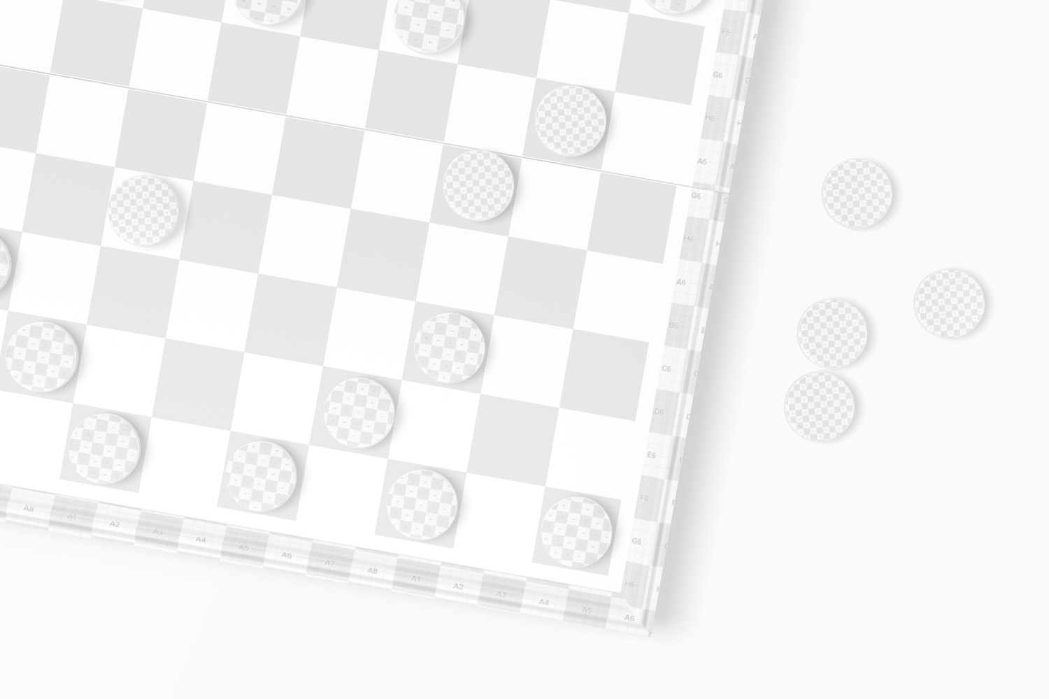 Checkers Board Mockup, Close Up