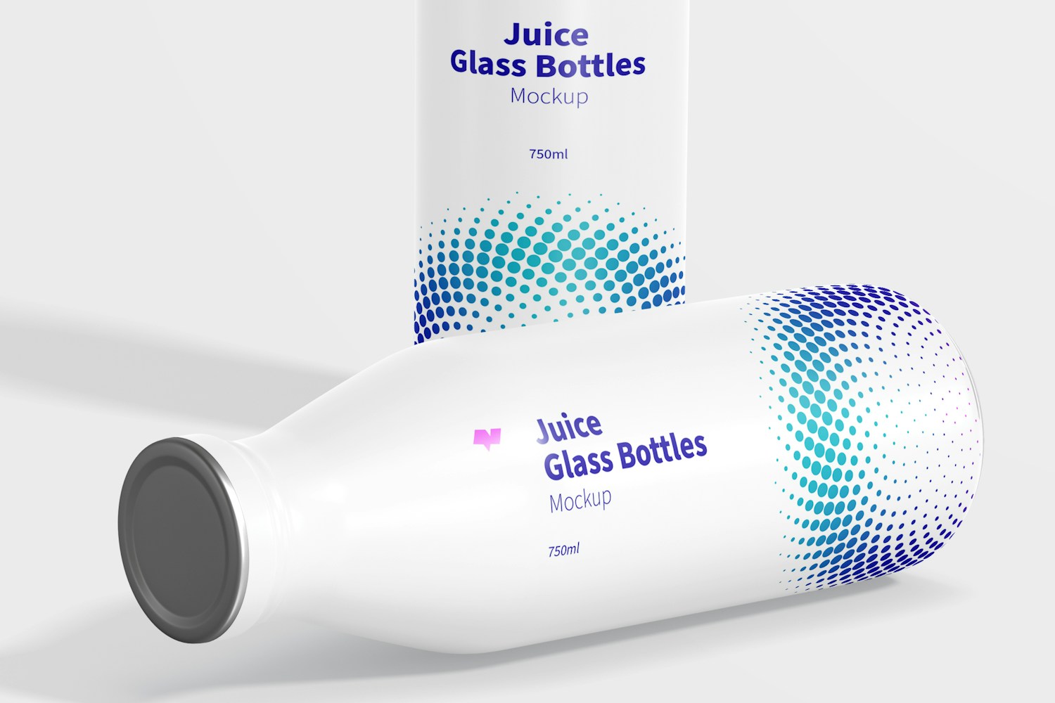 Juice Glass Bottle Mockup, Dropped Juice Glass Bottle Mockup, Dropped