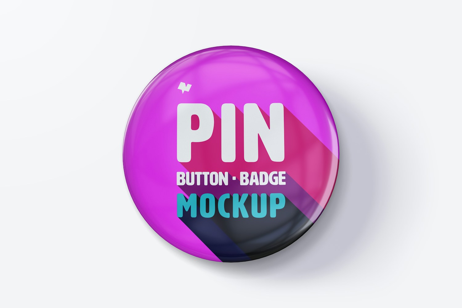 Pin Button Badge Mockup, Front View