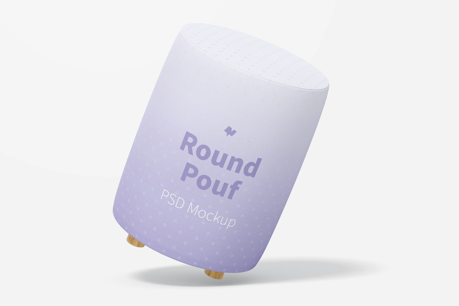 Round Pouf Mockup, Leaned