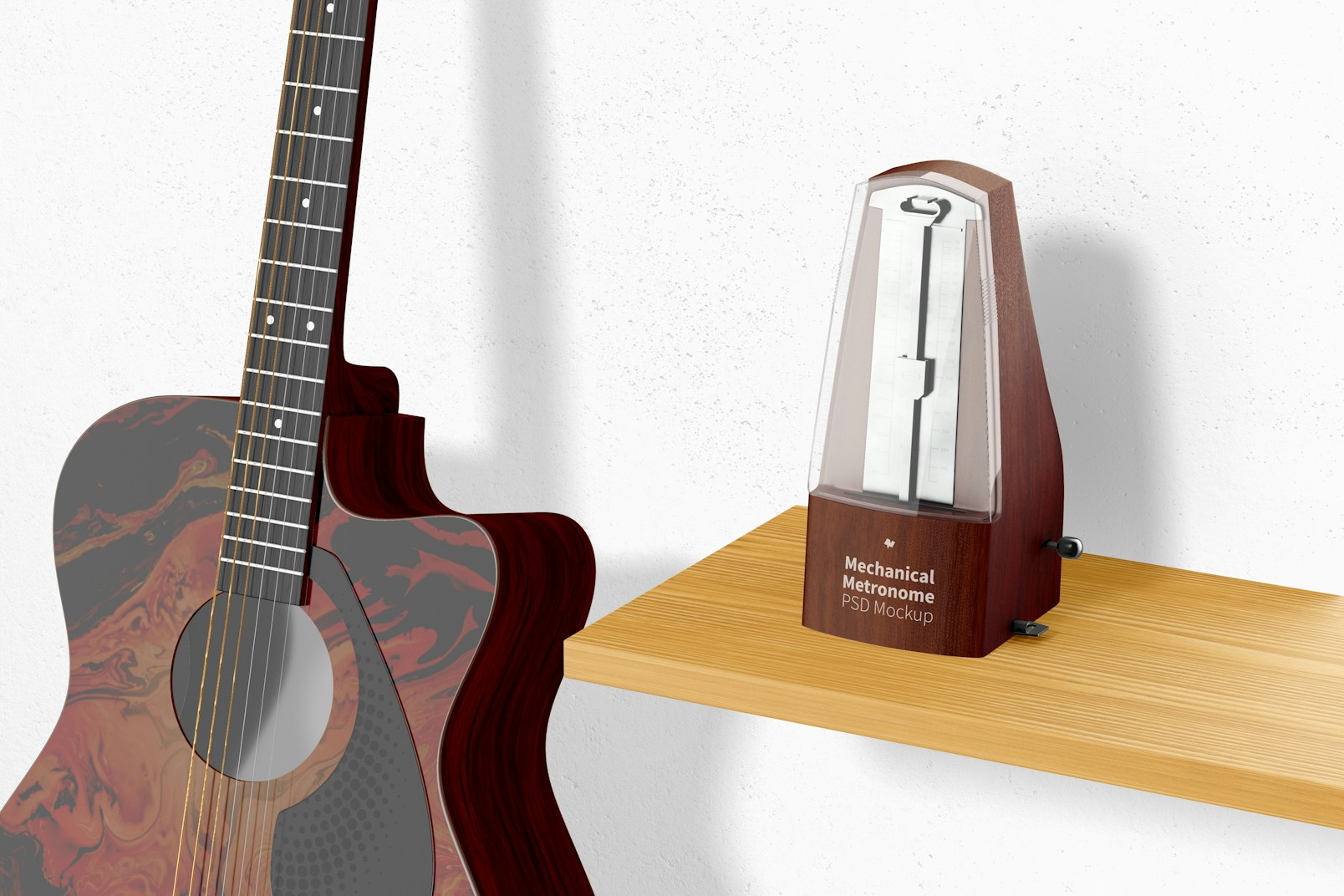 Mechanical Metronome with Guitar Mockup