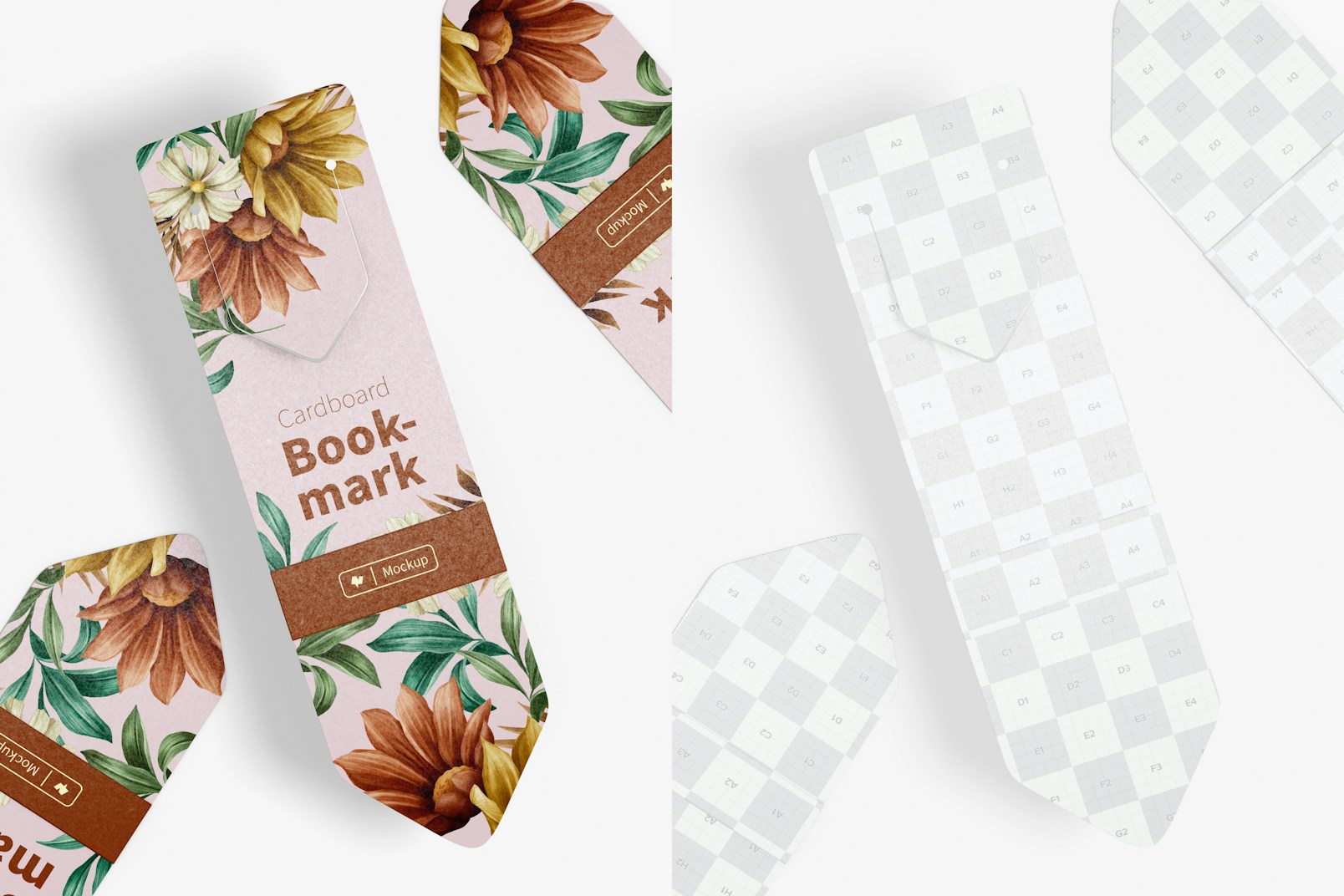 Cardboard Bookmarks Mockup