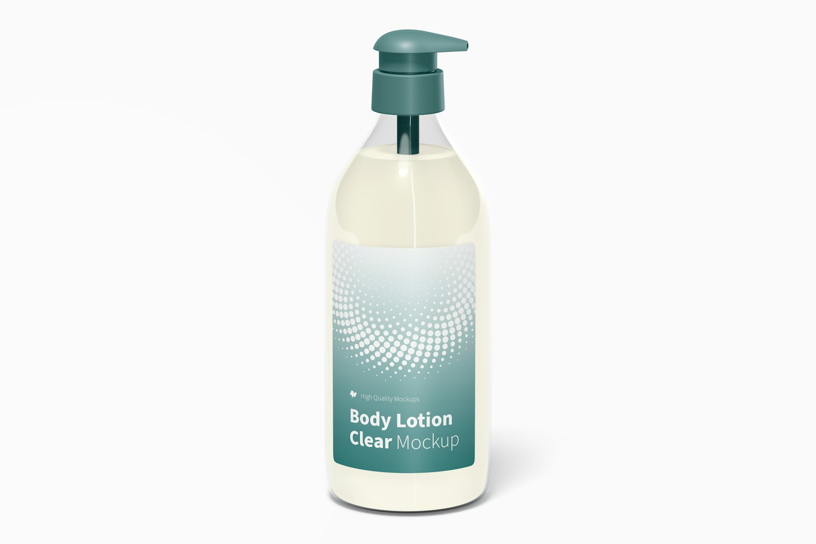Body Lotion Clear Bottle Mockup, Front View