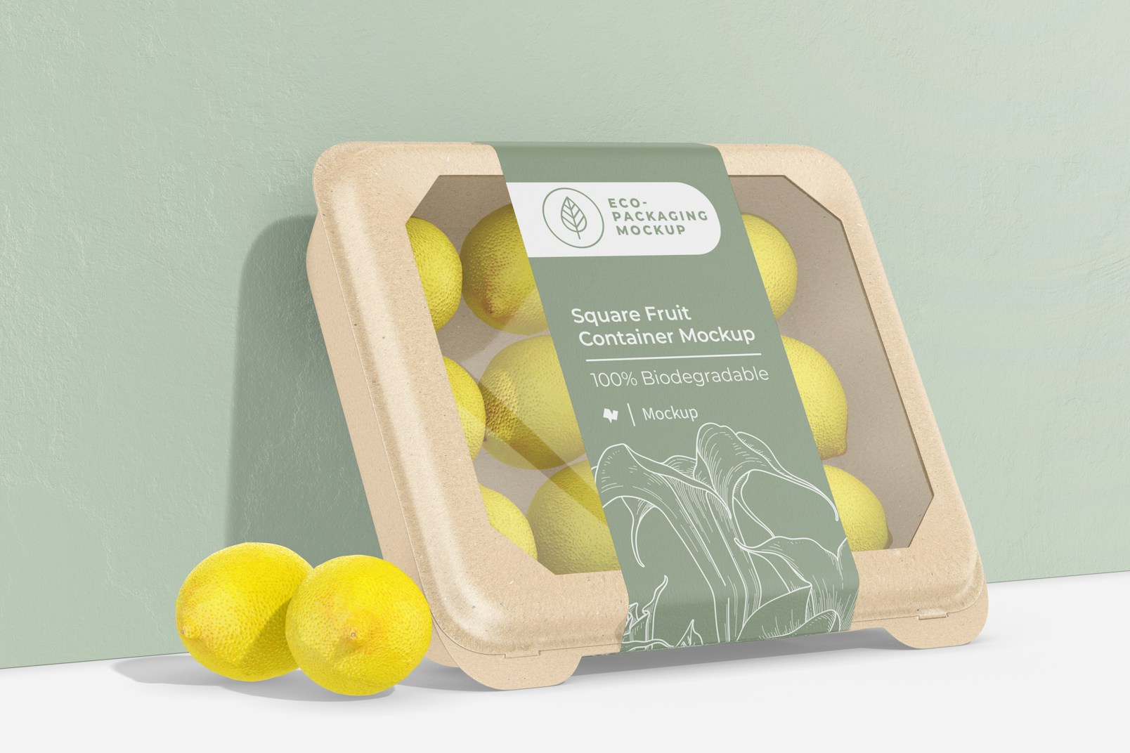 Square Fruit Container Mockup