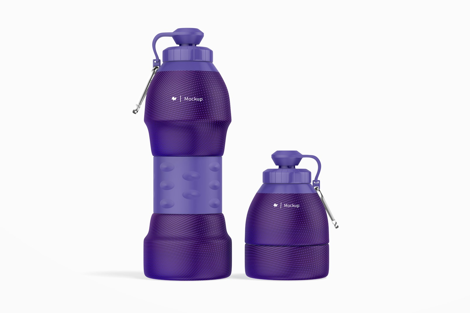Collapsible Silicone Water Bottle Mockup, Front View