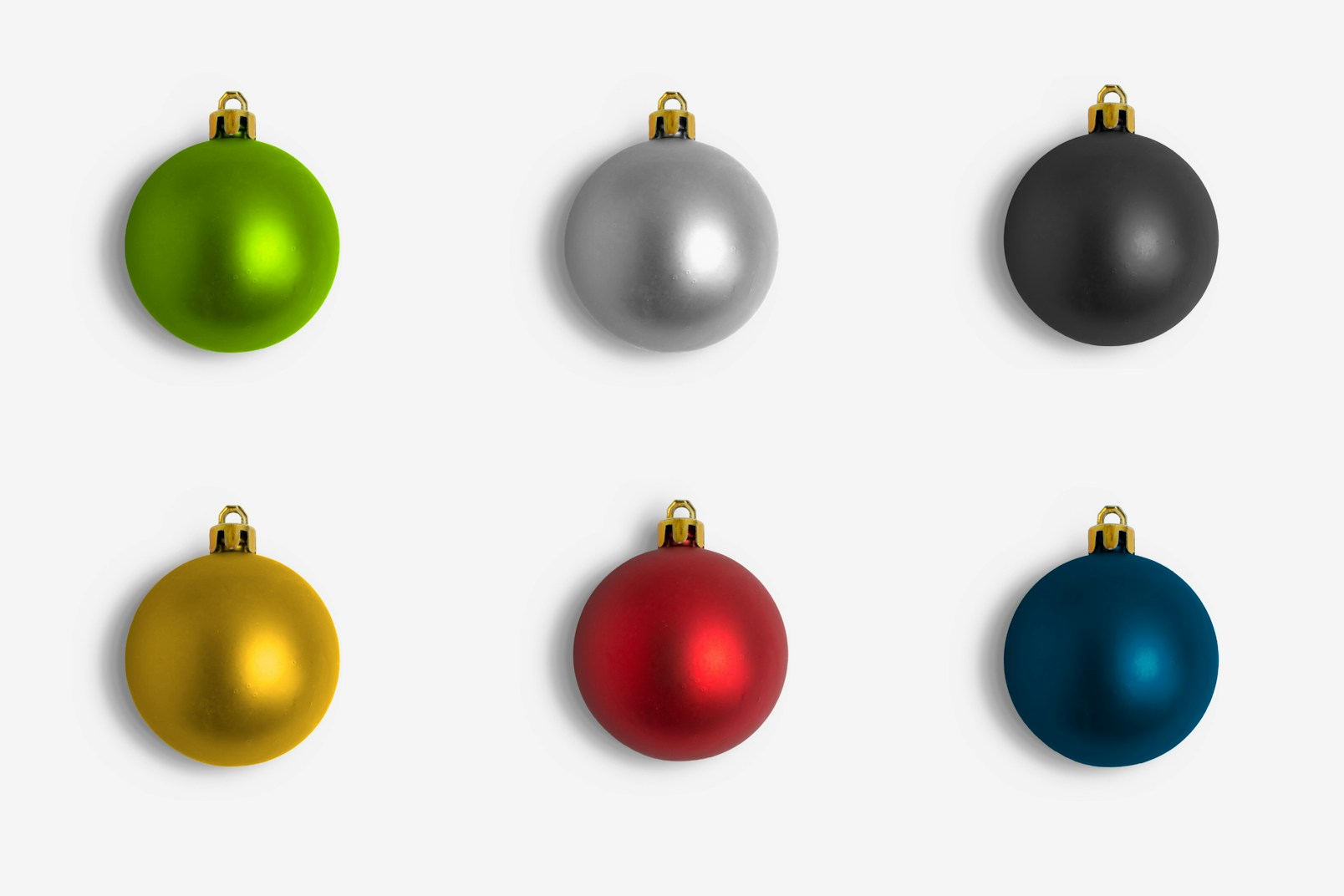 Christmas Colorful Ornaments Smooth Isolate