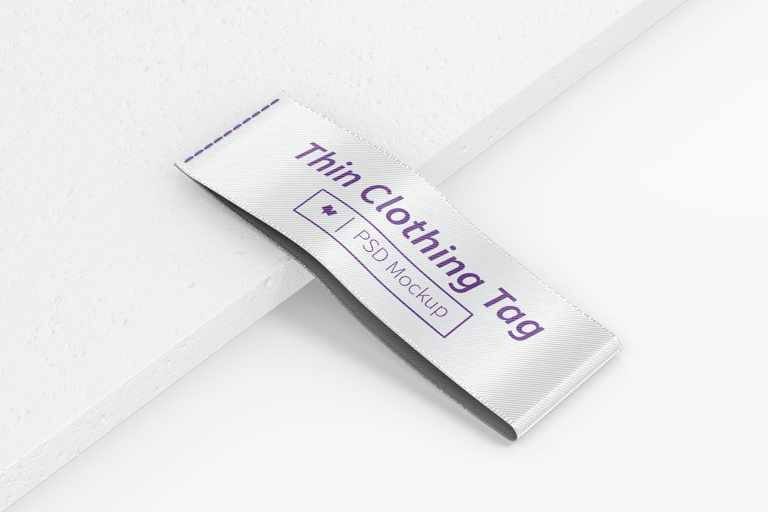 Vertical Thin Clothing Tag Mockup, Leaned