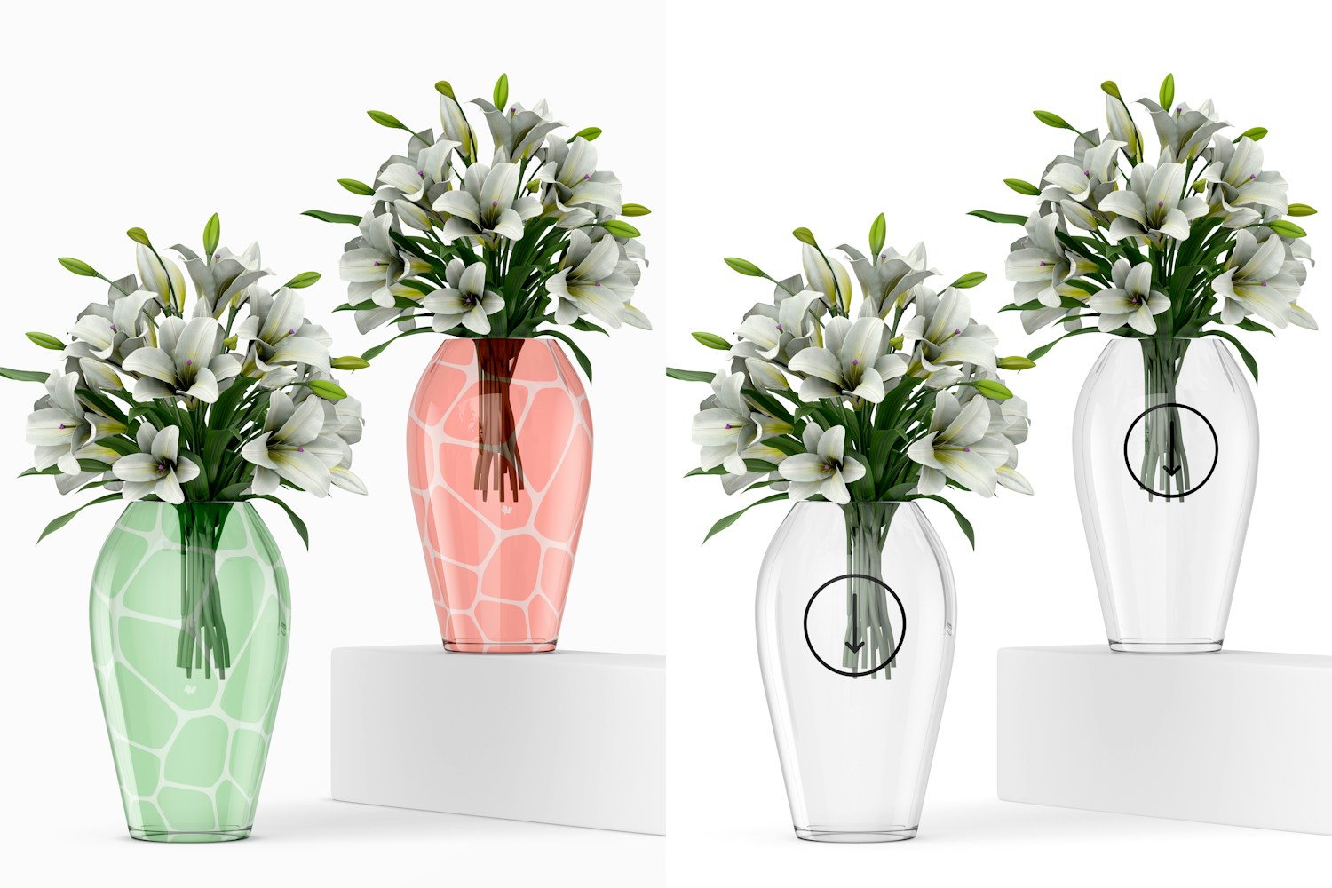 Glass Vases Mockup Glass Vases Mockup