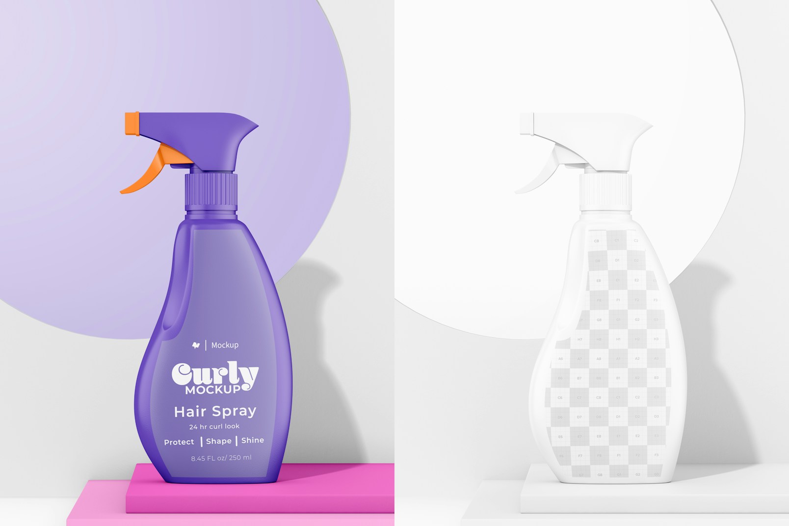 Hair Spray Bottle Mockup, Front View