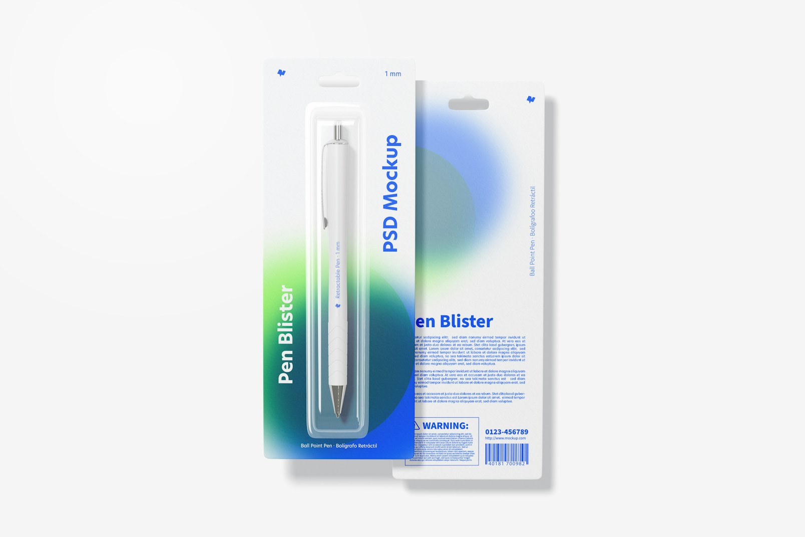 Pen Blister Mockup, Front and Back View