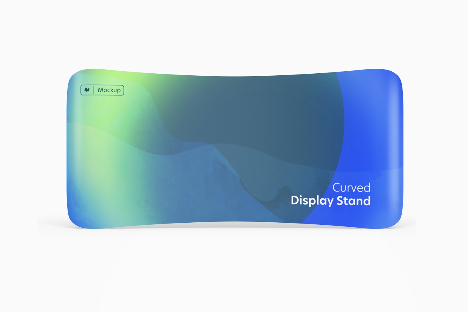 Fabric Curved Display Stand Mockup, Front View