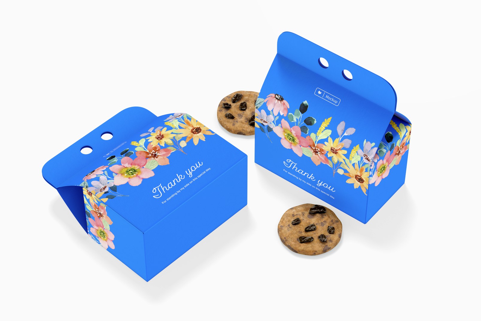 Cookie Gift Boxes Mockup, Top View