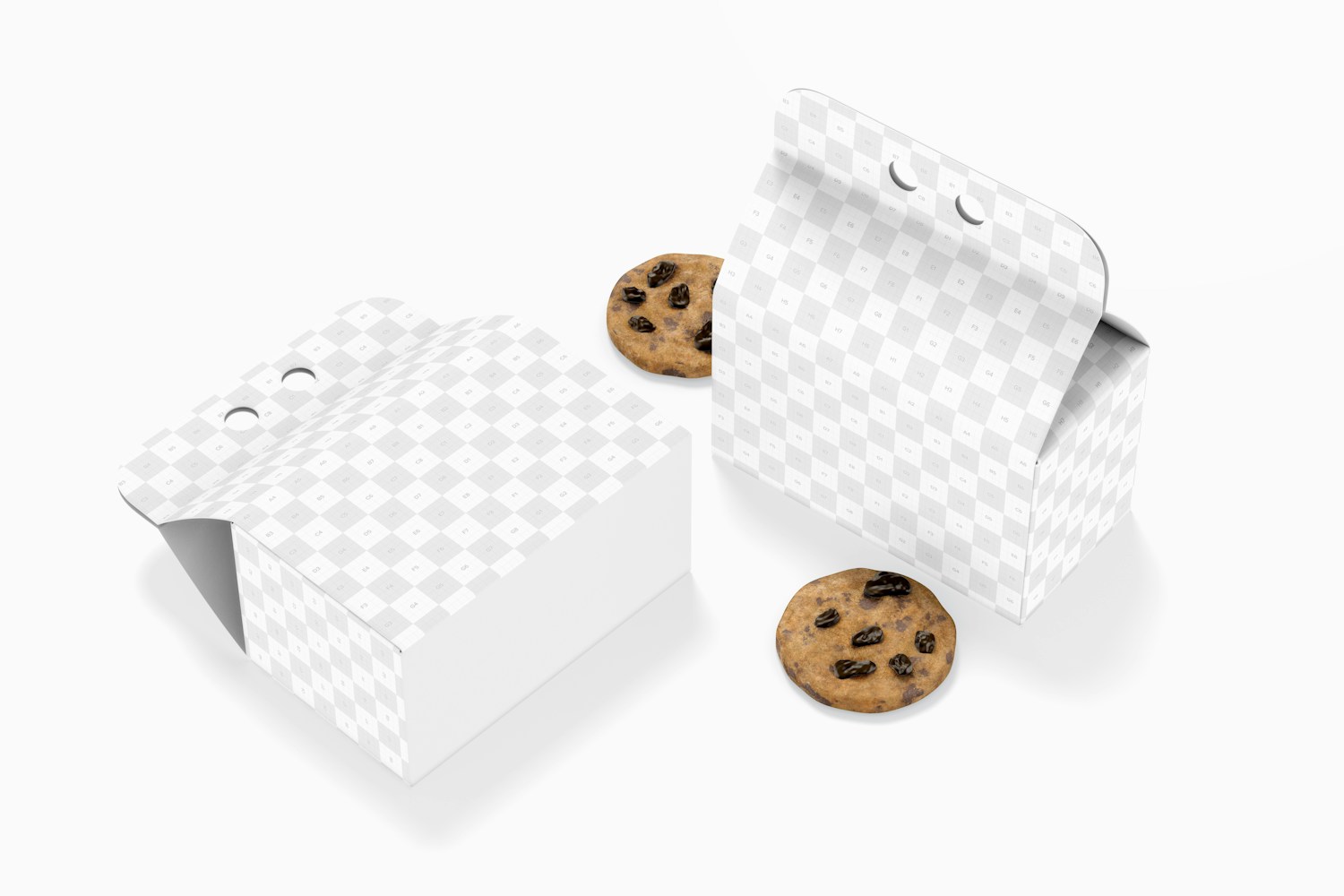 Cookie Gift Boxes Mockup, Top View