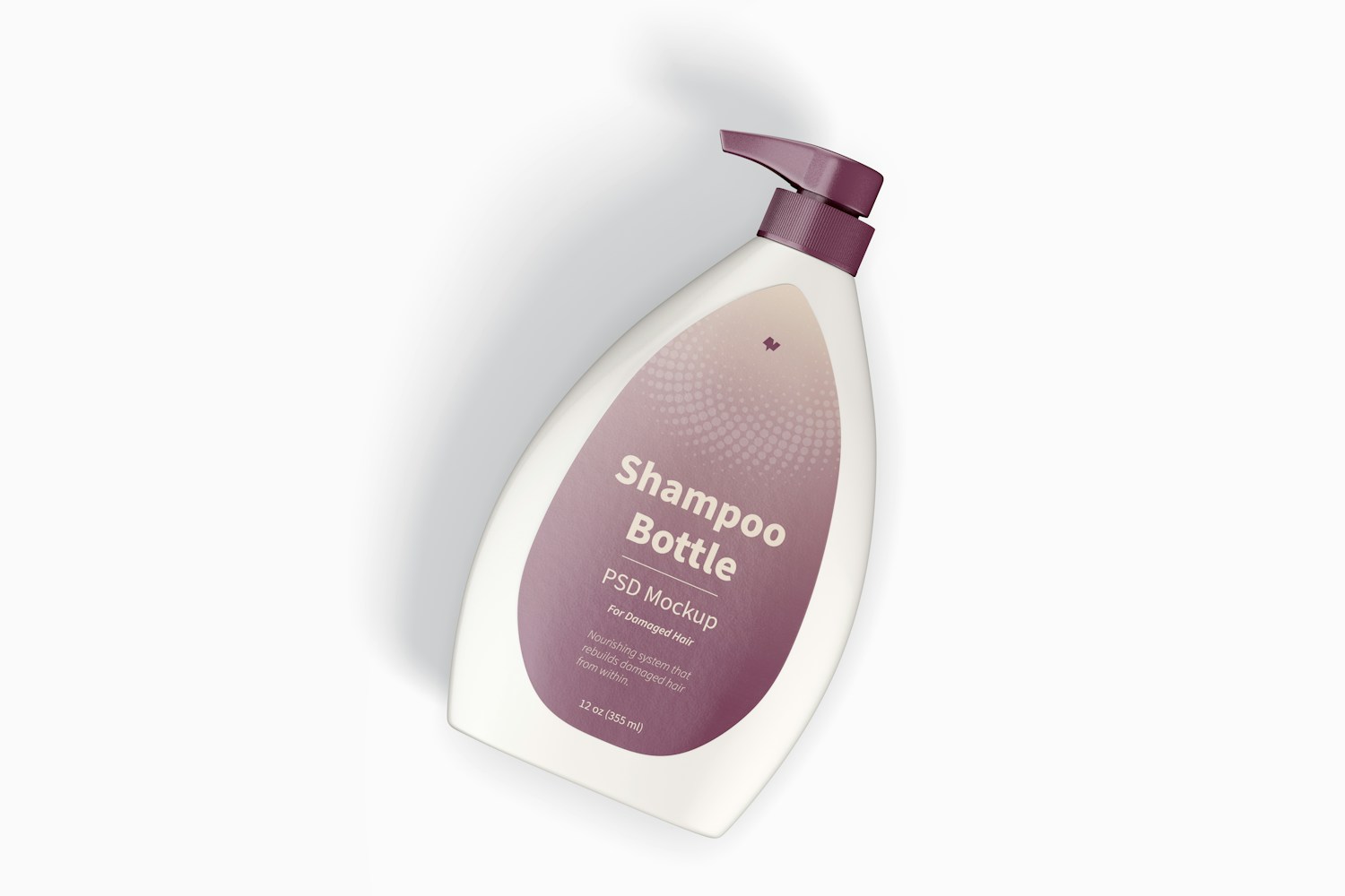 Shampoo Bottle with Pump Mockup, Top View