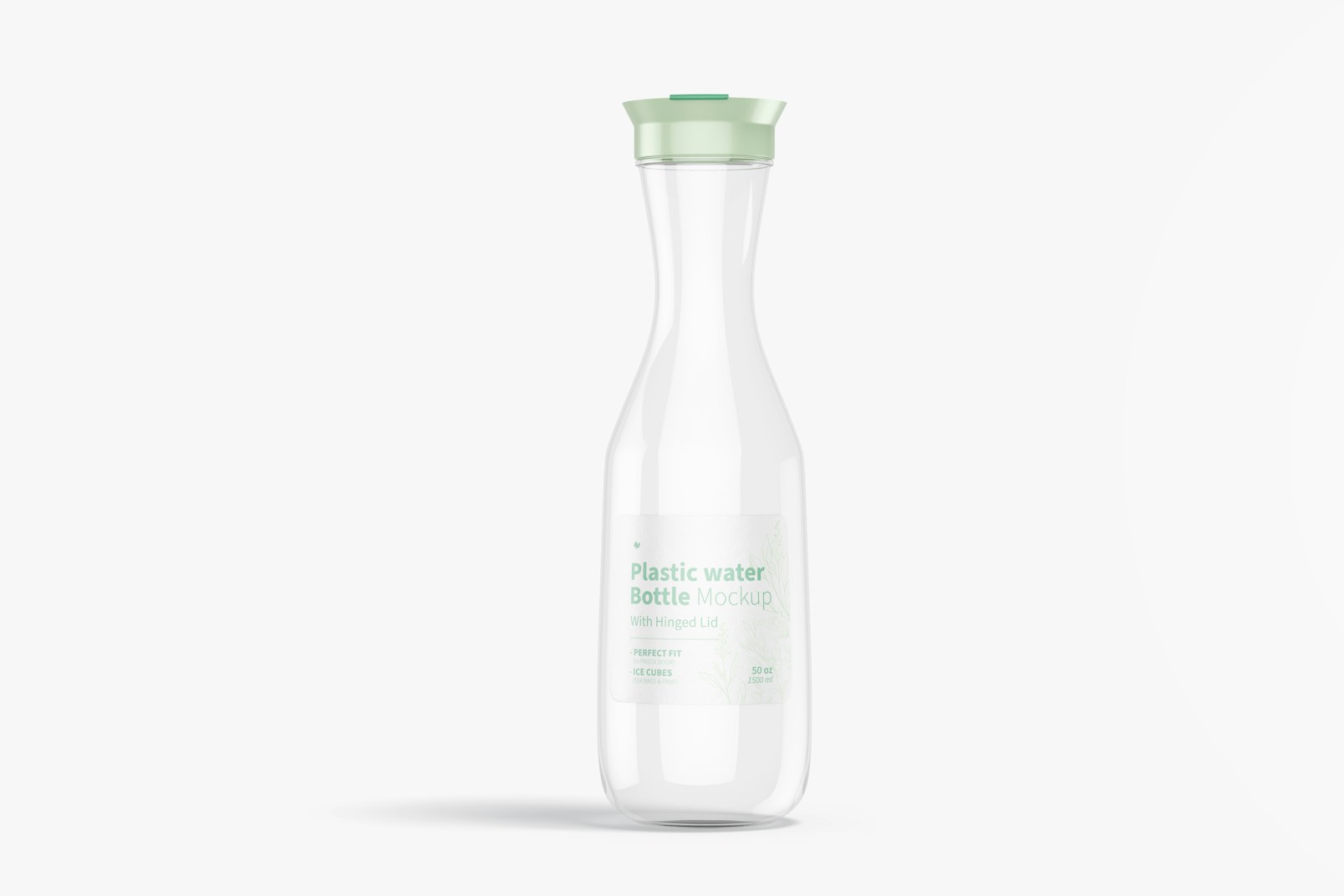 Plastic Water Bottle with Hinged Lid Mockup