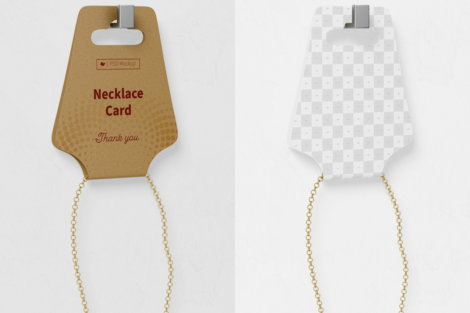Necklace Card Mockup, Hanging