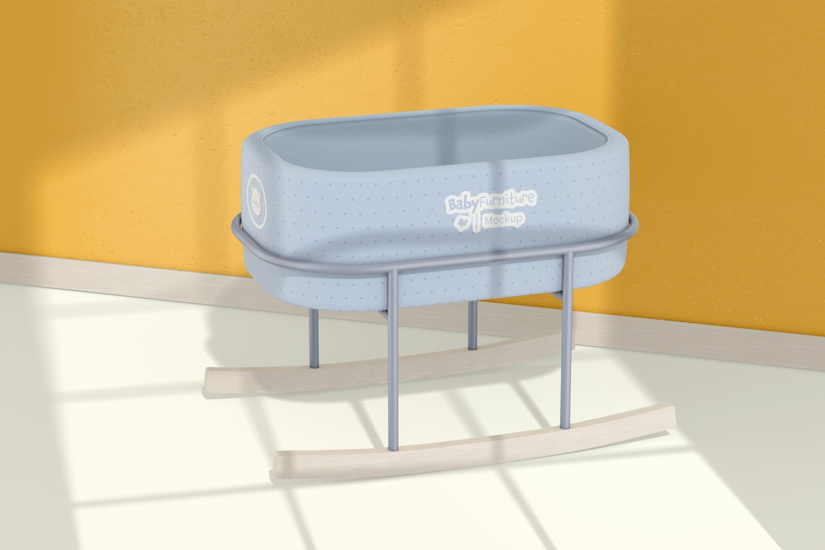 Baby Bassinet Mockup, Right View
